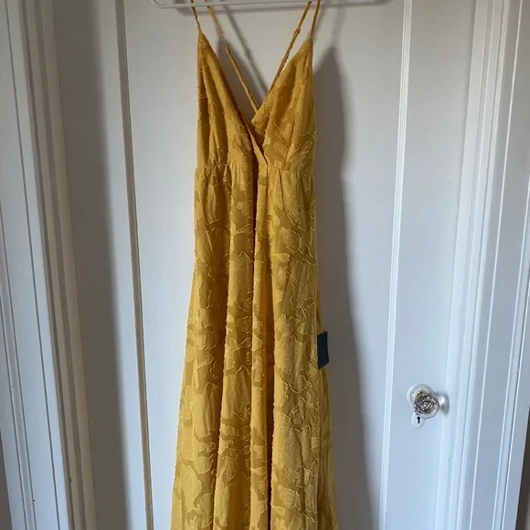 Lulus | Dresses | Midi Yellow Wedding Guest Dress | Poshmark